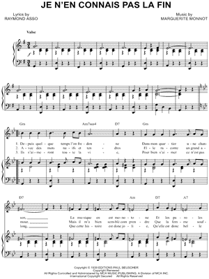 Je N'en Connais Pas La Fin