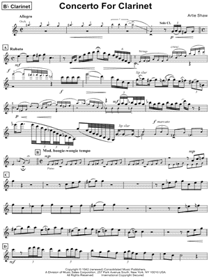 Concerto for Clarinet - Clarinet Solo