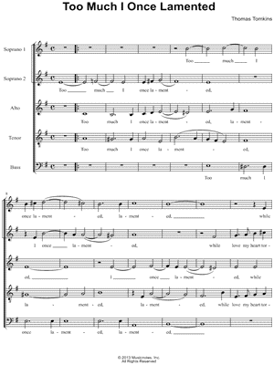 Too Much I Once Lamented