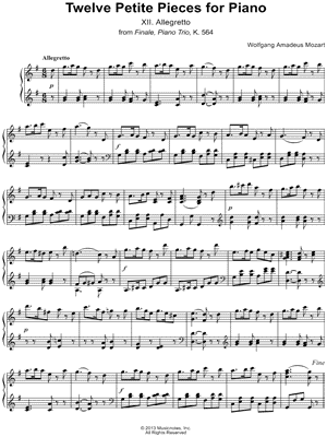 Twelve Petite Pieces for Piano: XII. Allegretto