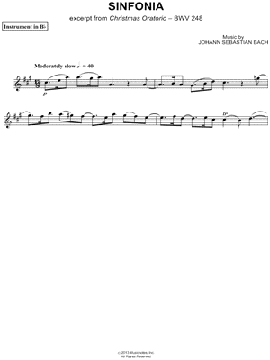 Sinfonia from Christmas Oratorio, BWV 248