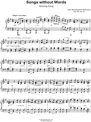 Songs Without Words, No. 4: Morning Song