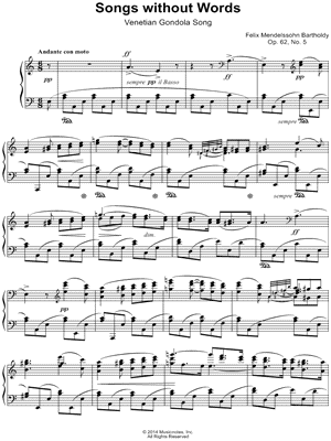 Songs Without Words, No. 5: Venetian Gondola Song
