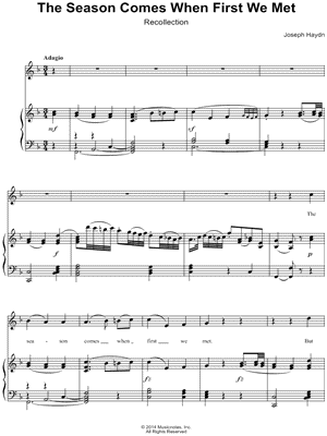 The Season Comes When First We Met