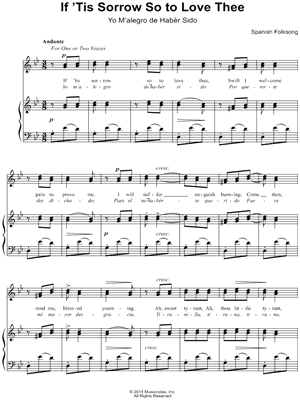 If 'Tis Sorrow So To Love Thee