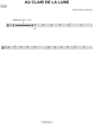 Au Clair de la Lune - Viola
