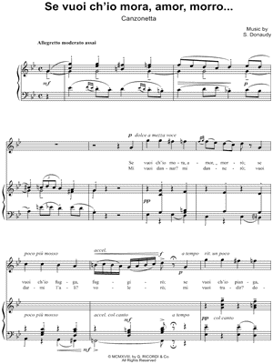 Se Vuoi Ch'io Mora, Amor, Morrò…