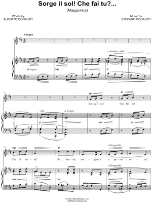 Sorge il Sol! Che Fai Tu?