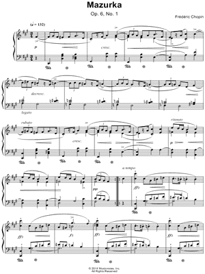Mazurka: Op. 6, No. 1