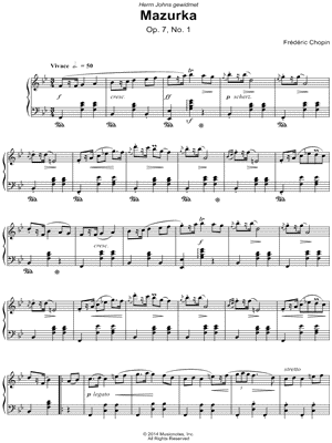 Mazurka: Op. 7, No. 1