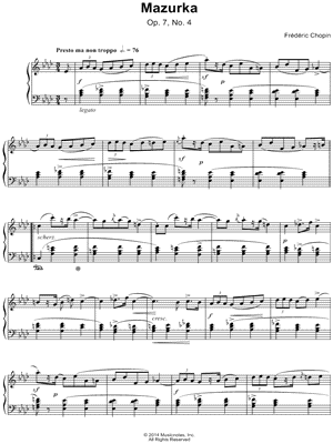 Mazurka: Op. 7, No. 4
