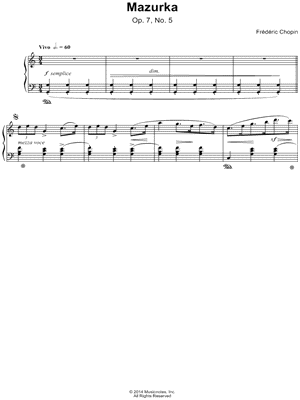 Mazurka: Op. 7, No. 5