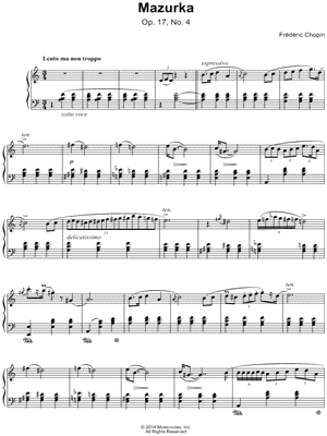 Mazurka: Op. 17, No. 4