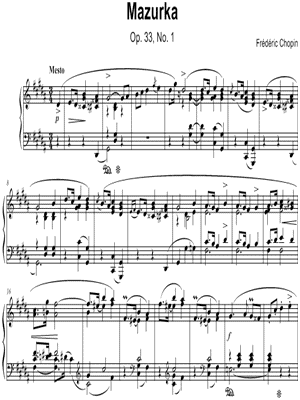 Mazurka: Op. 33, No. 1
