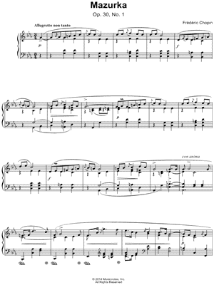 Mazurka: Op. 30, No. 1