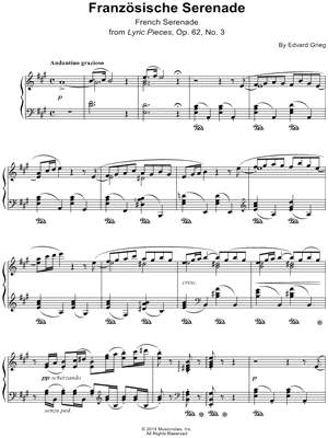 Lyric Pieces, Op. 62, No. 3: Französische Serenade