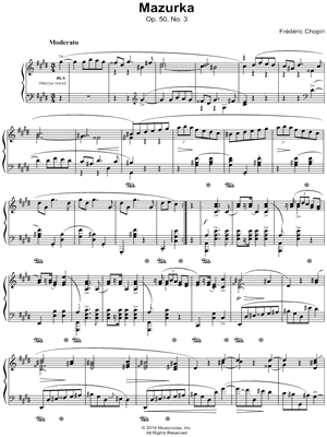 Mazurka: Op. 50, No. 3