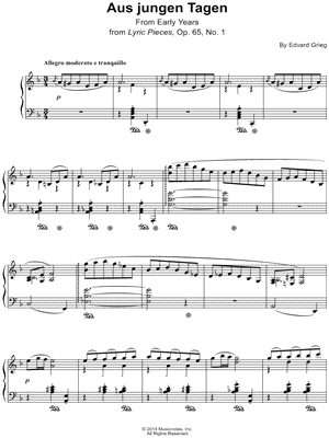 Lyric Pieces, Op. 65, No. 1: Aus Jungen Tagen