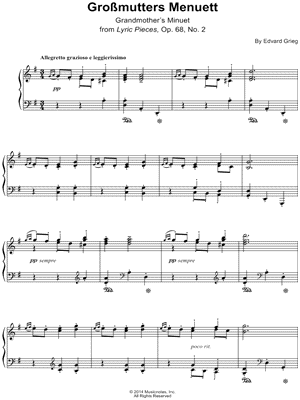 Lyric Pieces Op 68 No 2: Grossmutters Menuett