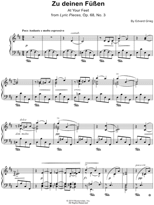 Lyric Pieces Op. 68 - No. 3: Zu deinen Fussen