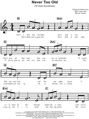 Never Too Old (To Hold Somebody)