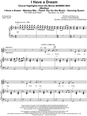 I Have a Dream - Choral Highlights from the Movie Mamma Mia! (Medley)