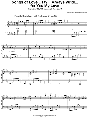 Songs of Love... I Will Always Write... for You My Love