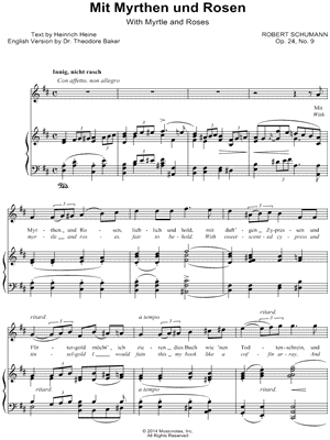 Liederkreis, Op. 24: IX. Mit Myrthen und Rosen