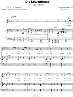 3 Gesänge, Op. 31: I. Die Löwenbraut