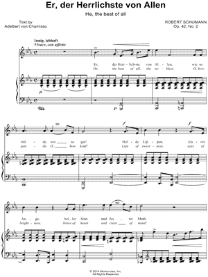 Frauenliebe und -leben, Op. 42: II. Er, der Herrlichste von Allen