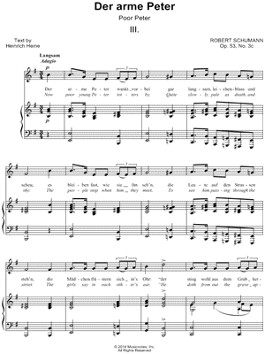 Romanzen und Balladen, Vol. 3, Op. 53: IIIc. Der arme Peter (Der arme Peter wankt vorbei)