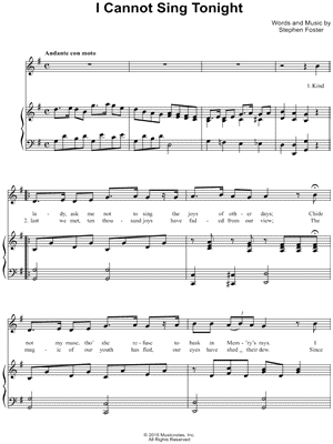 I Cannot Sing Tonight