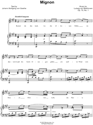 6 Gesänge, Op. 75: I. Mignon