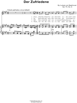 6 Gesänge, Op. 75: VI. Der Zufriedene