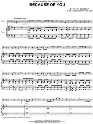 Because of You - Piano