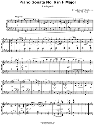 Piano Sonata No. 6 in F Major: II. Allegretto