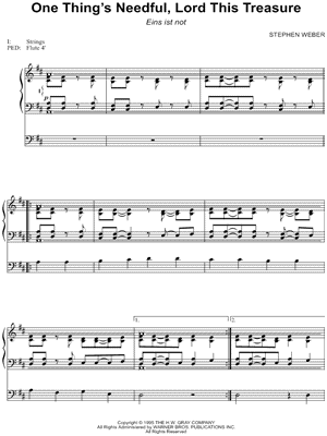 One Thing's Needful, Lord This Treasure