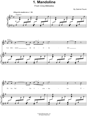Cinq mélodies: No. 1. Mandoline