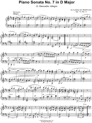 Piano Sonata No. 7 in D Major: III. Menuetto: Allegro