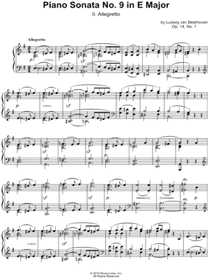 Piano Sonata No. 9 In E Major: II. Allegretto