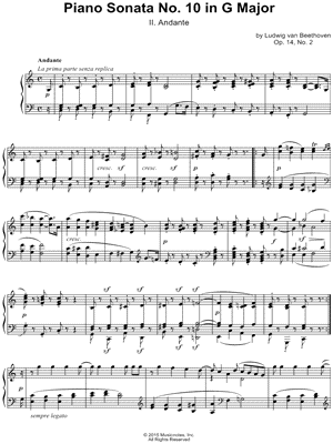 Piano Sonata No. 10 In G Major: II. Andante