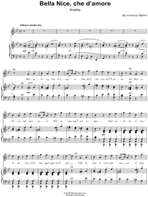 6 Ariette da camera: III. Bella Nice, che d'amore