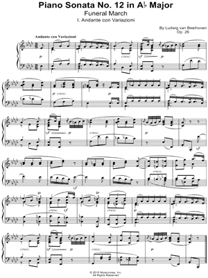 Piano Sonata No. 12 in Ab Major, Op. 26 "Funeral March": I. Andante con Variazioni