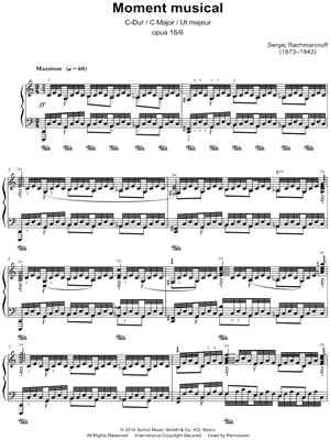Moment Musical in C Major, Op. 16, No. 6