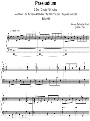 Praeludium in C Major, BWV 939