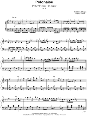 Polonaise in Bb Major, B. 3 (KK IVa: No. 1)