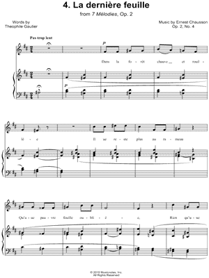 7 Mélodies, Op. 2: IV. La dernière feuille
