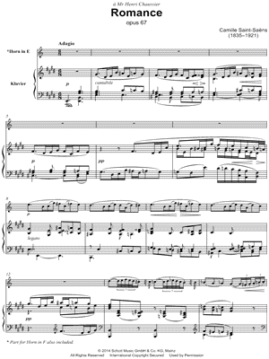 Romance, Op. 67 - French Horn & Piano