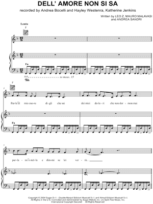 Dell' amore non si sa