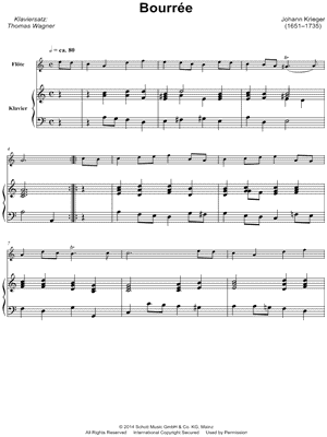 Bourrée - Flute & Piano